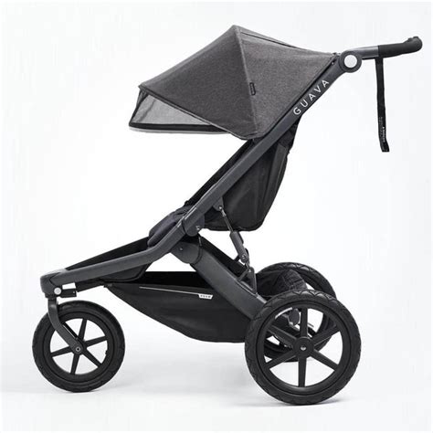 Unlike many jogging strollers, it has airless tires to prevent flats and punctures. . Guava roam stroller